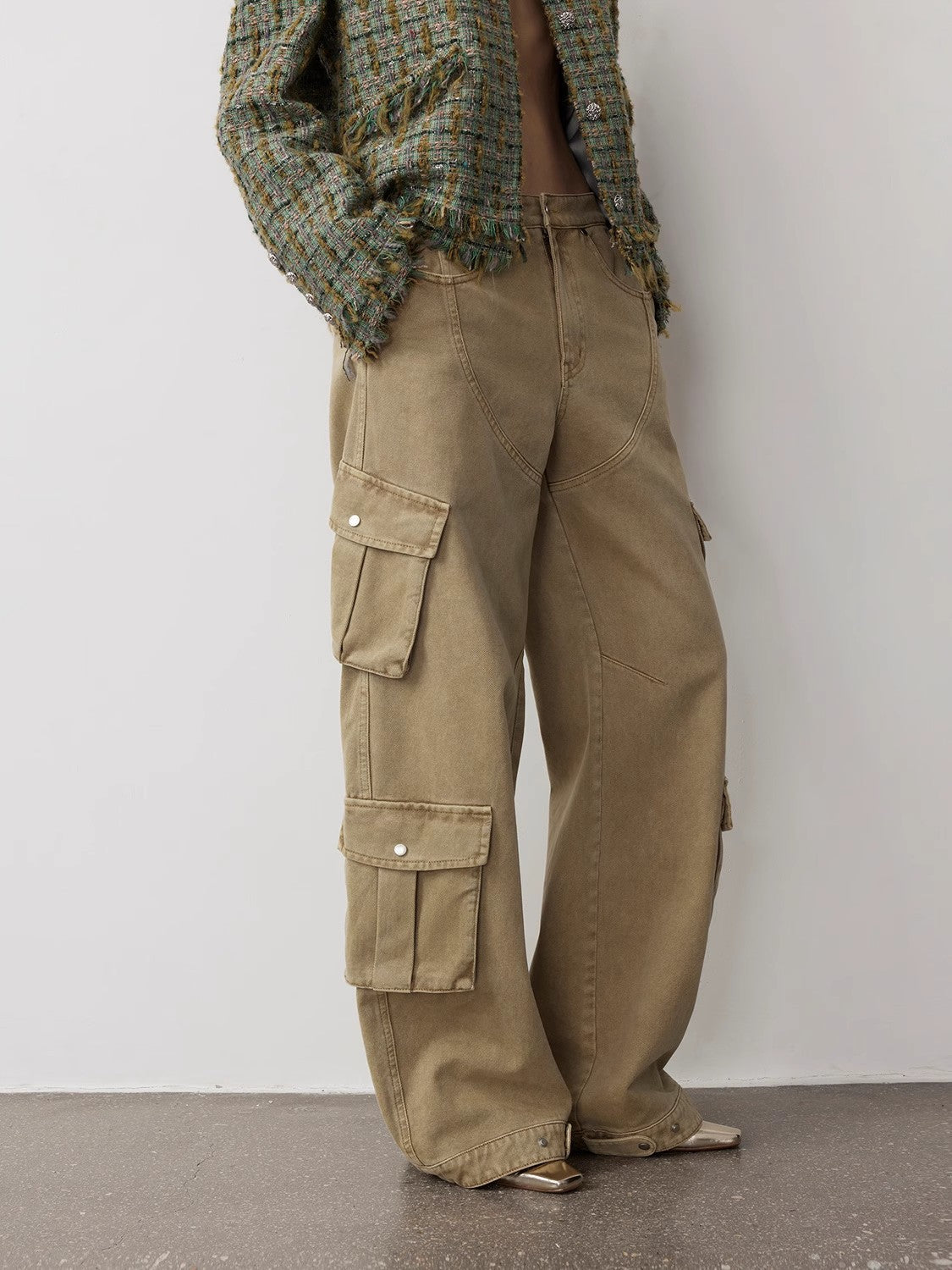 Loose Workwear Micro-Cocoon Wide-Leg Jeans
