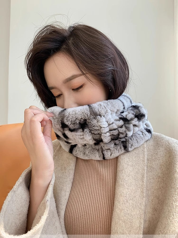 The Camouflage Whisper — Rex Rabbit Fur Scarf
