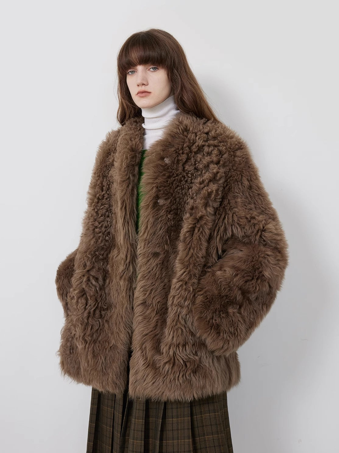 The Toscana — Streamlined Tuscan Curl Shearling Coat