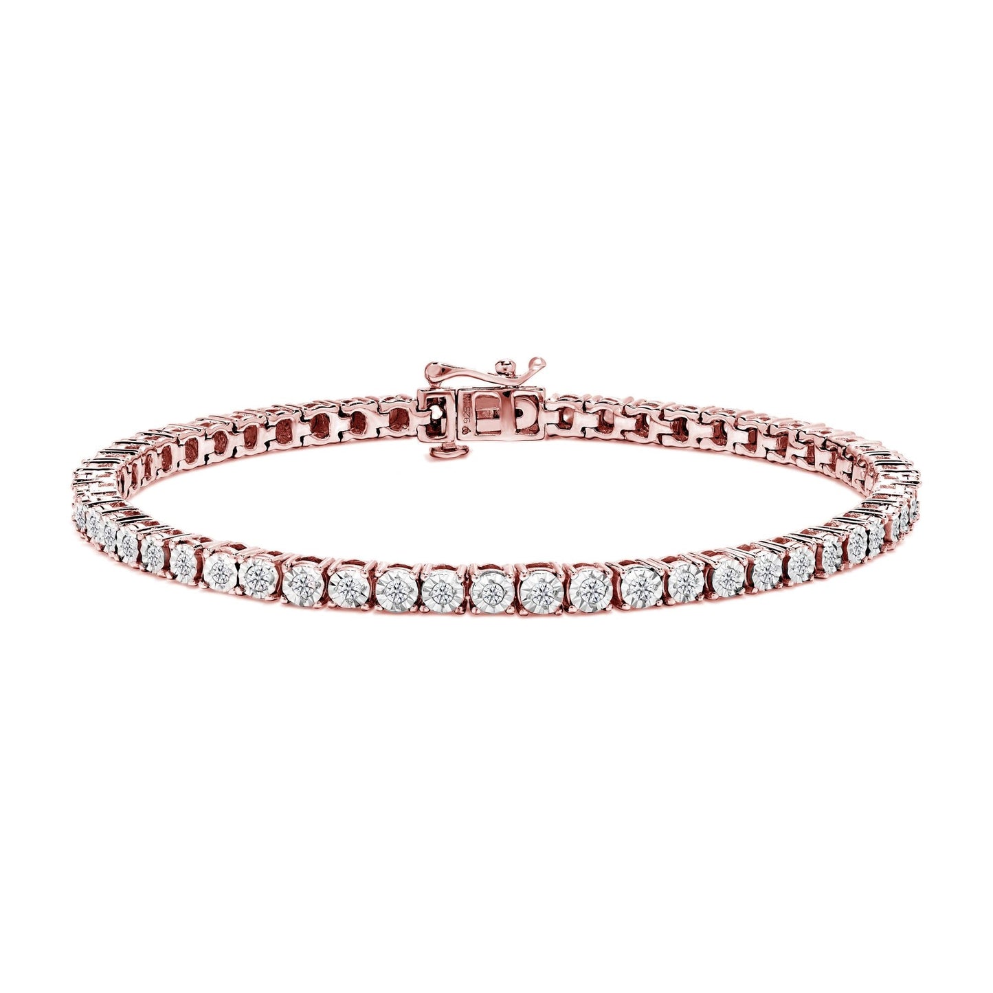 Vintage-Inspired Rose Cut Diamond Tennis Bracelet in Sterling Silver
