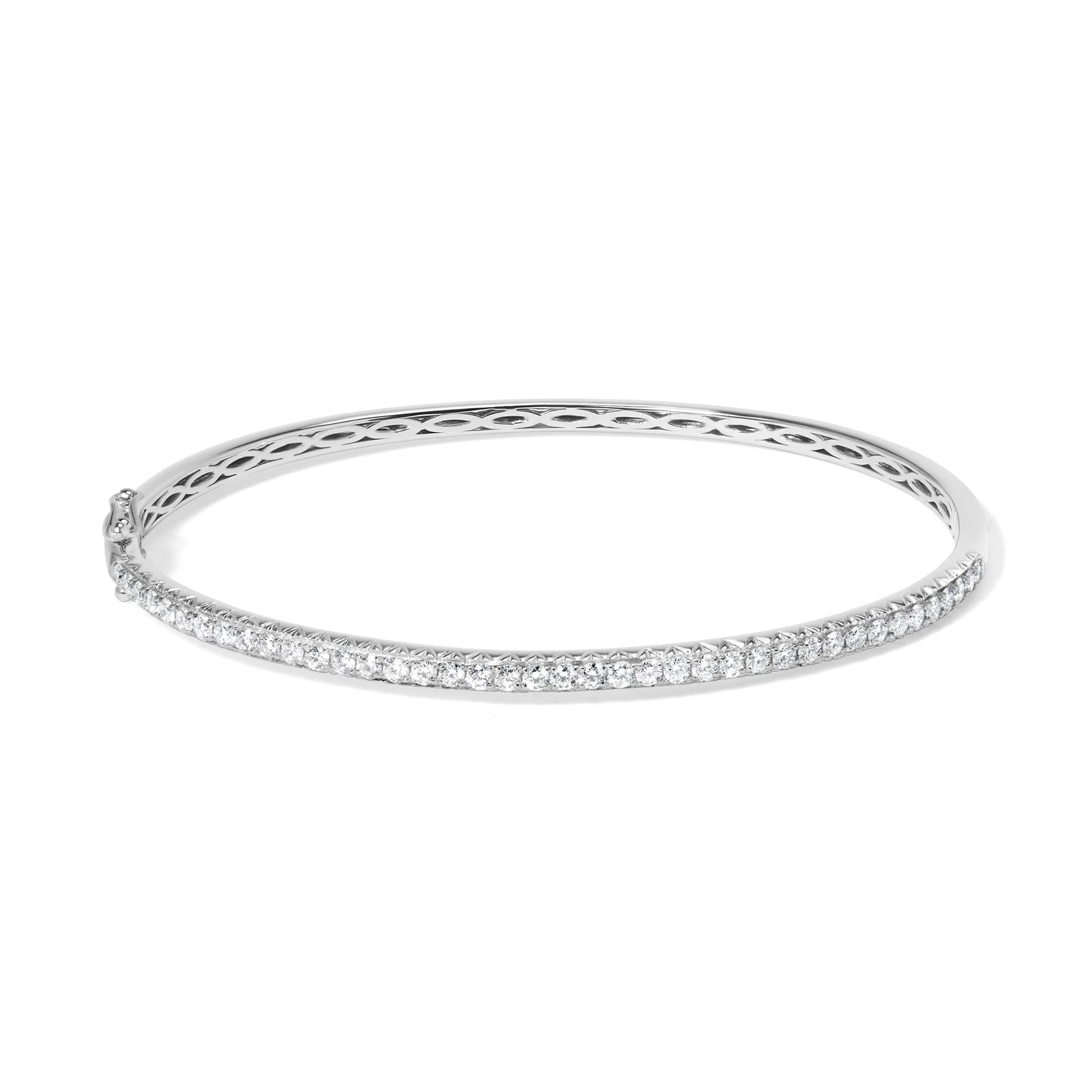 14K Rose Gold 1.00 CTW Half Eternity Diamond Bangle Bracelet