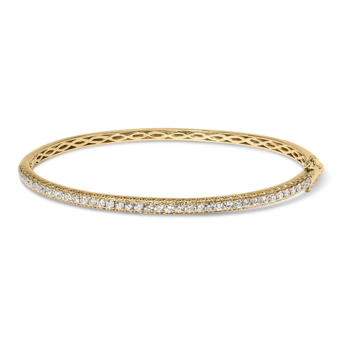 14K Rose Gold 1.00 CTW Half Eternity Diamond Bangle Bracelet