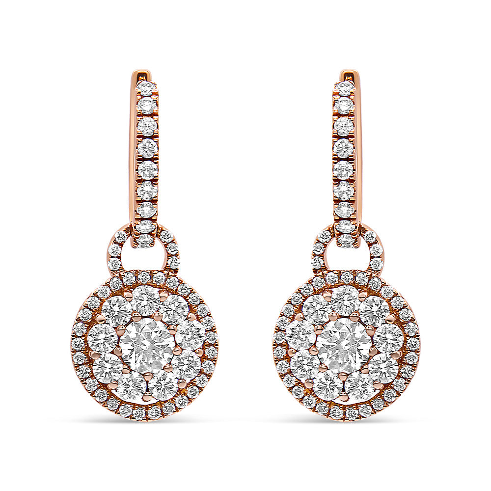 18K Rose Gold Diamond Drop Earrings – 1.50 ctw