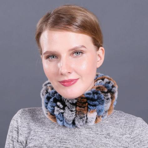 The Camouflage Whisper — Rex Rabbit Fur Scarf