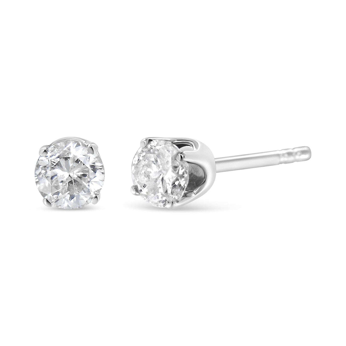 14k White Gold Lab-Grown Diamond Stud Earrings – 5/8 Cttw