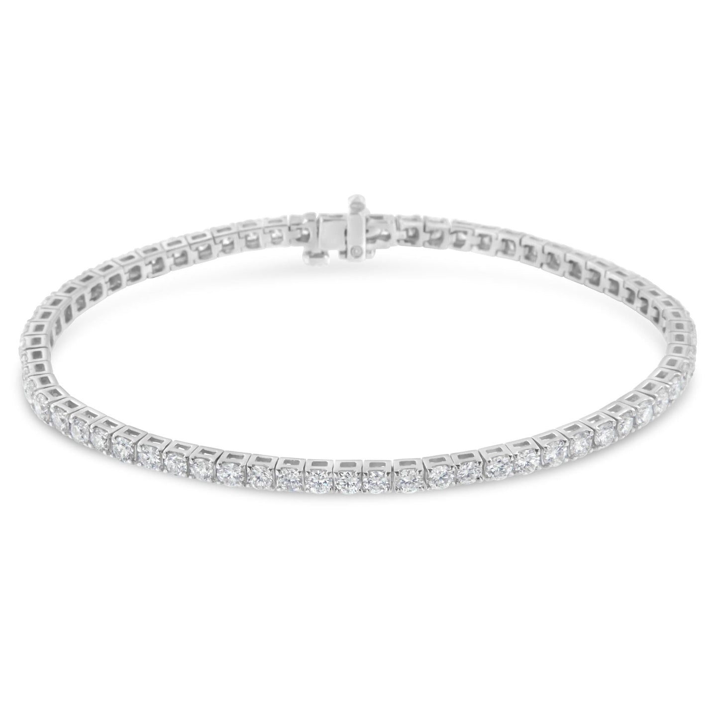 14k White Gold Diamond Tennis Bracelet – 4.00 Cttw