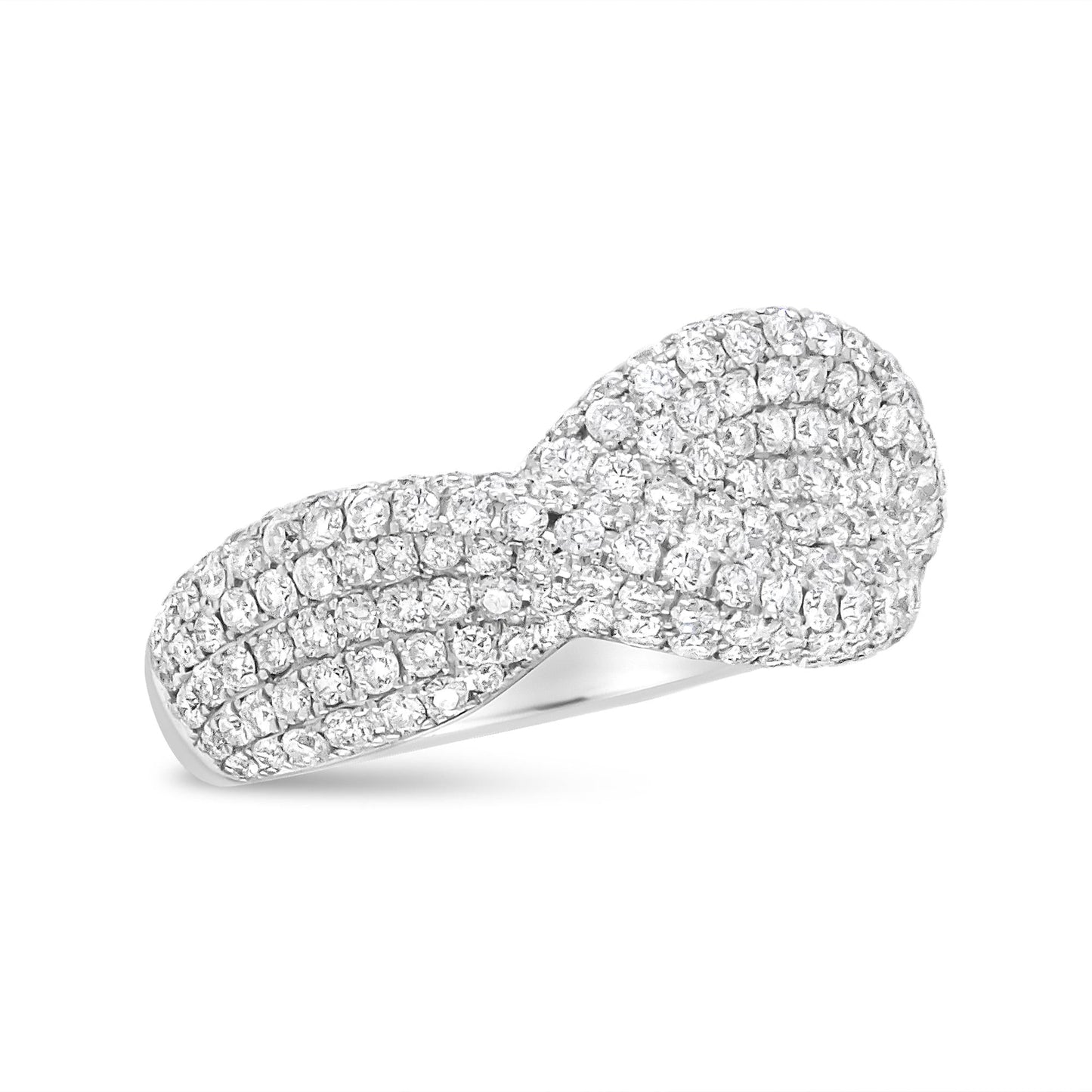 18K White Gold 2 1/4 Cttw Diamond Infinity Loop Cluster Band