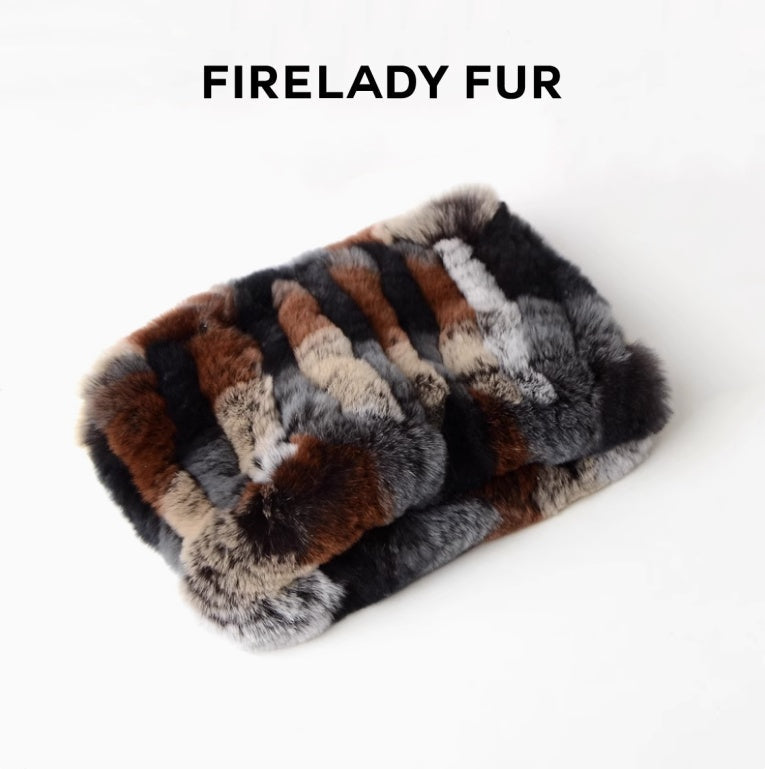 The Camouflage Whisper — Rex Rabbit Fur Scarf