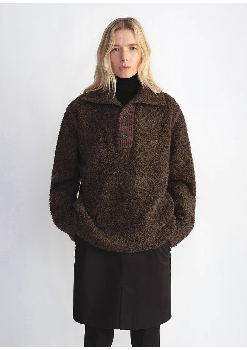 The Andean Polo — Alpaca Wool Blend Bouclé Knit