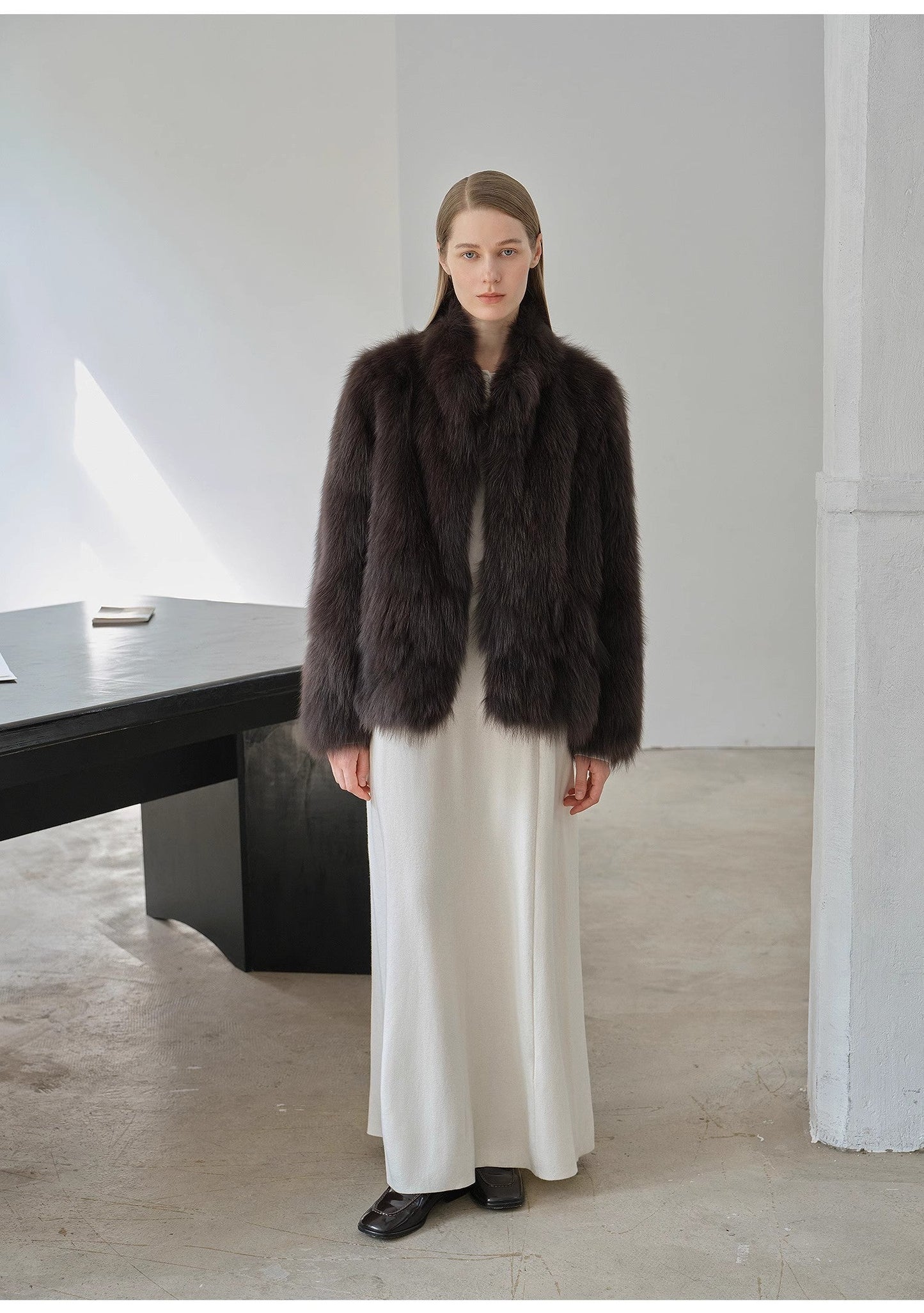 The Helsinki Muse — SAGAFURS Fox Fur Stand-Collar Coat