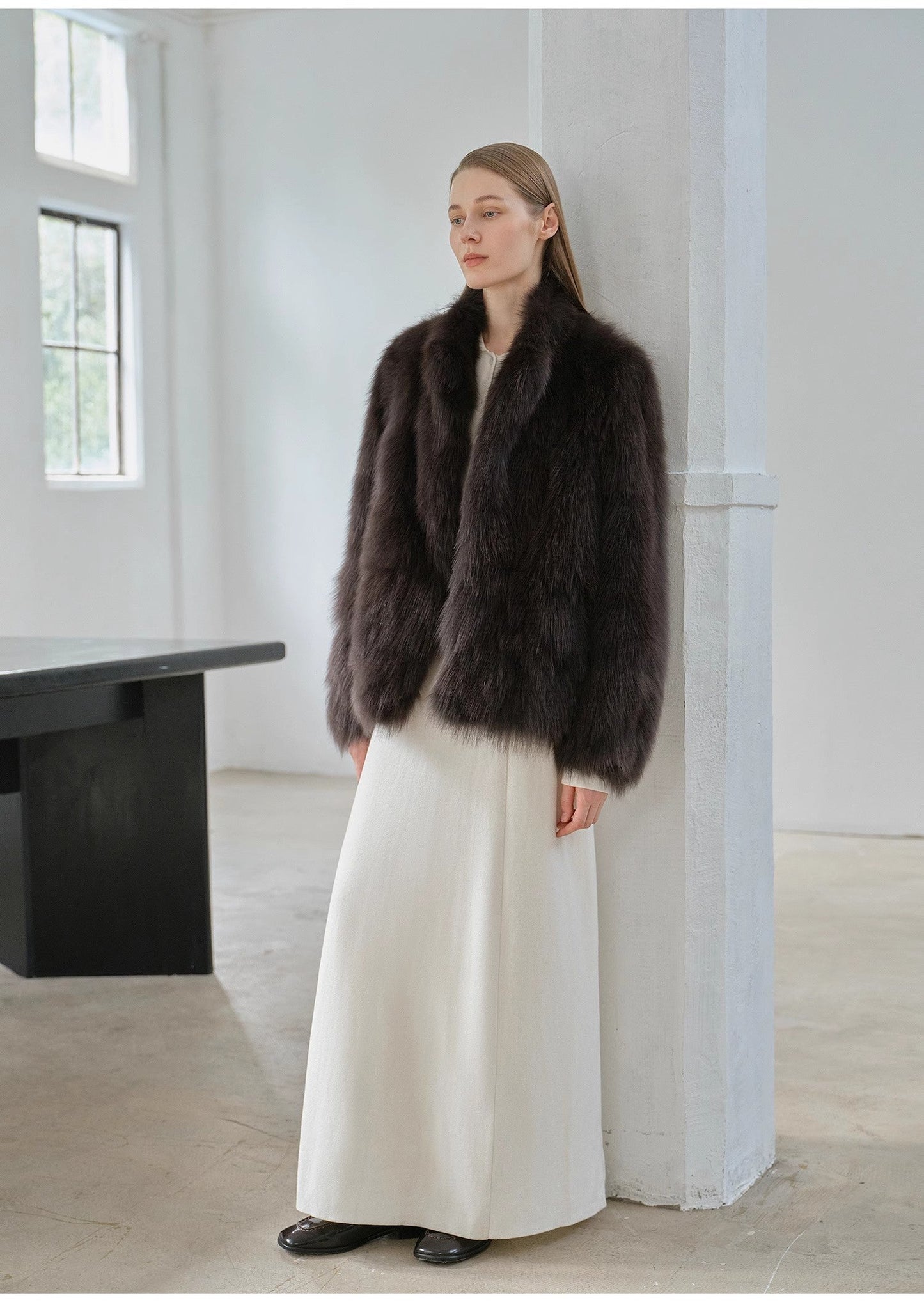 The Helsinki Muse — SAGAFURS Fox Fur Stand-Collar Coat