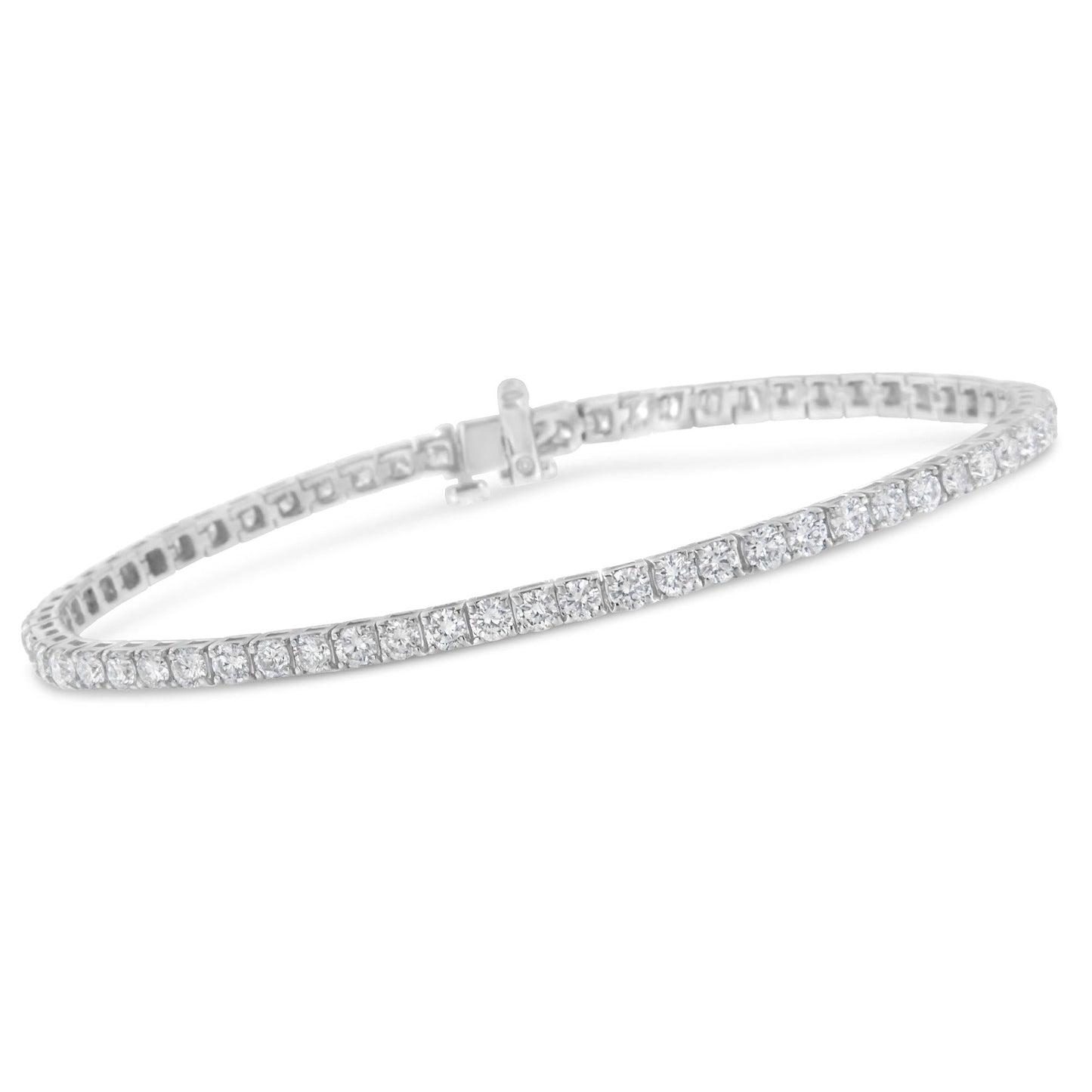 14k White Gold Diamond Tennis Bracelet – 4.00 Cttw
