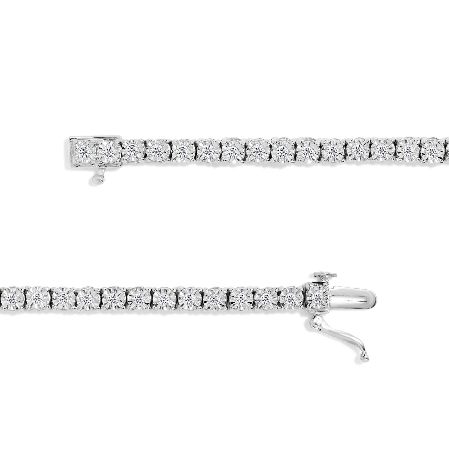 Vintage-Inspired Rose Cut Diamond Tennis Bracelet in Sterling Silver