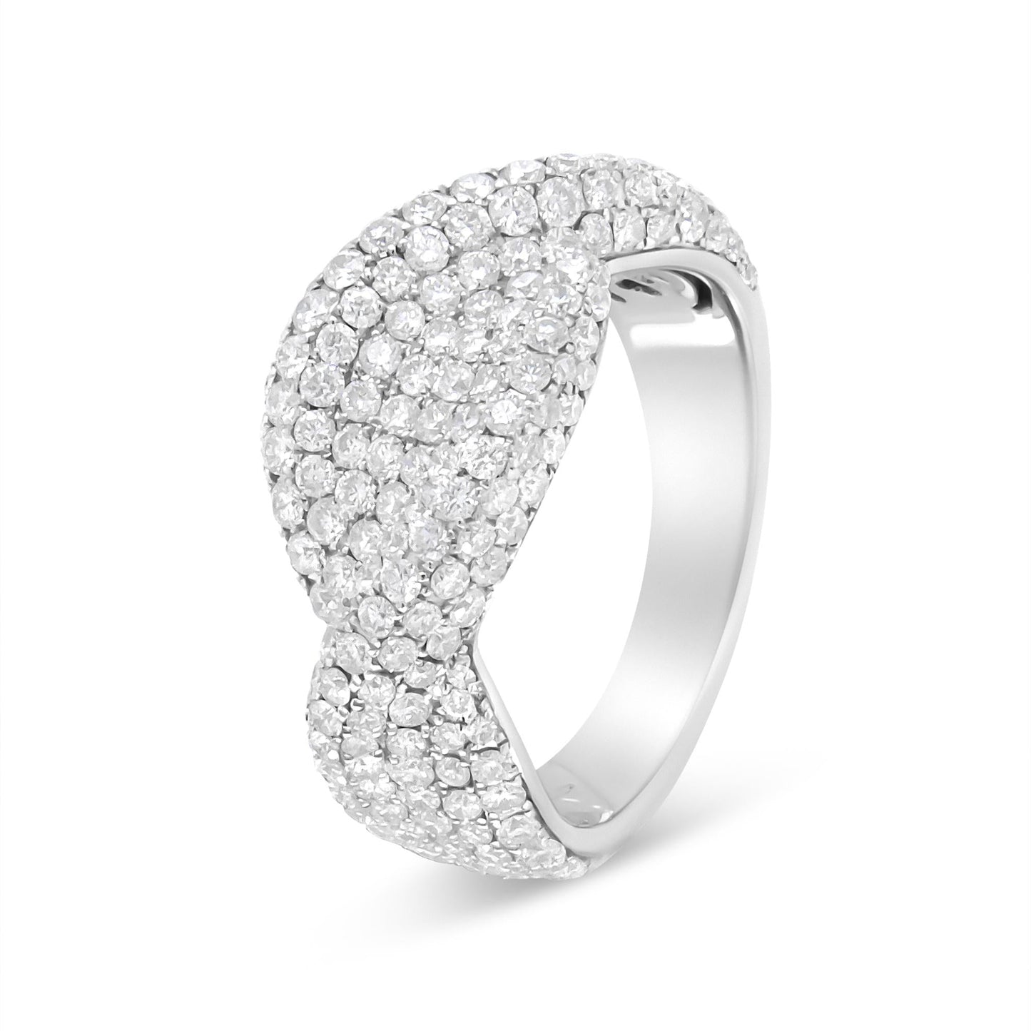 18K White Gold 2 1/4 Cttw Diamond Infinity Loop Cluster Band