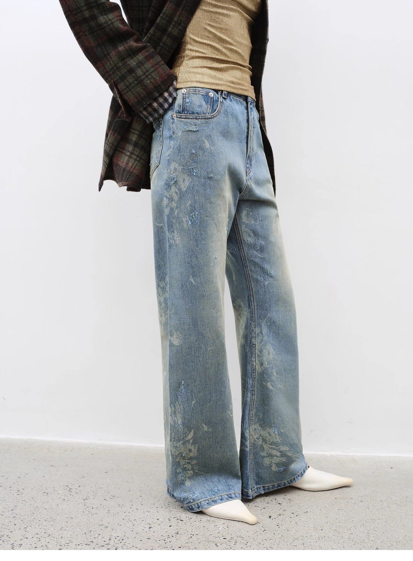 Tall Illusion Wide-Leg Floor-Length Jeans