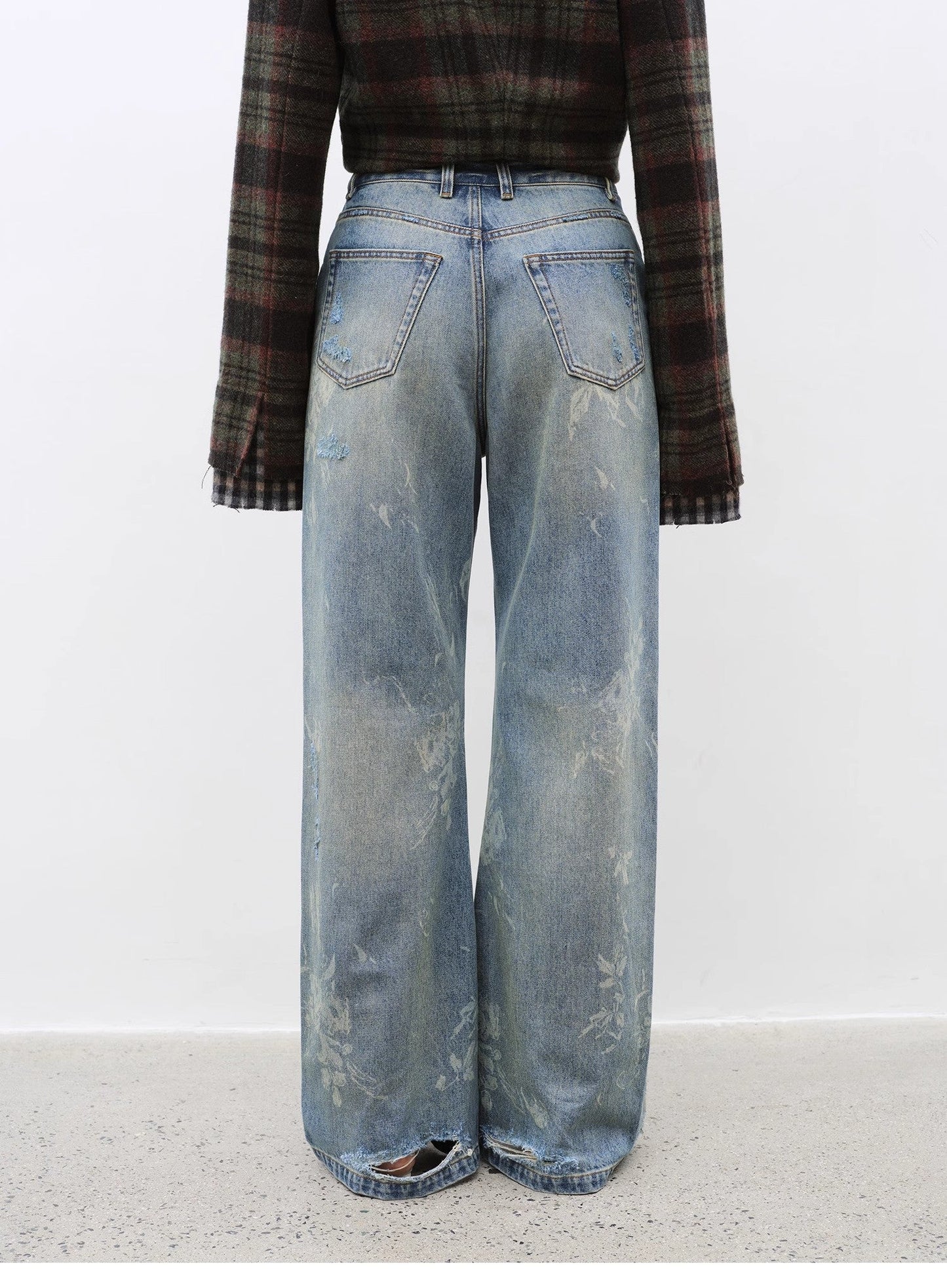 Tall Illusion Wide-Leg Floor-Length Jeans