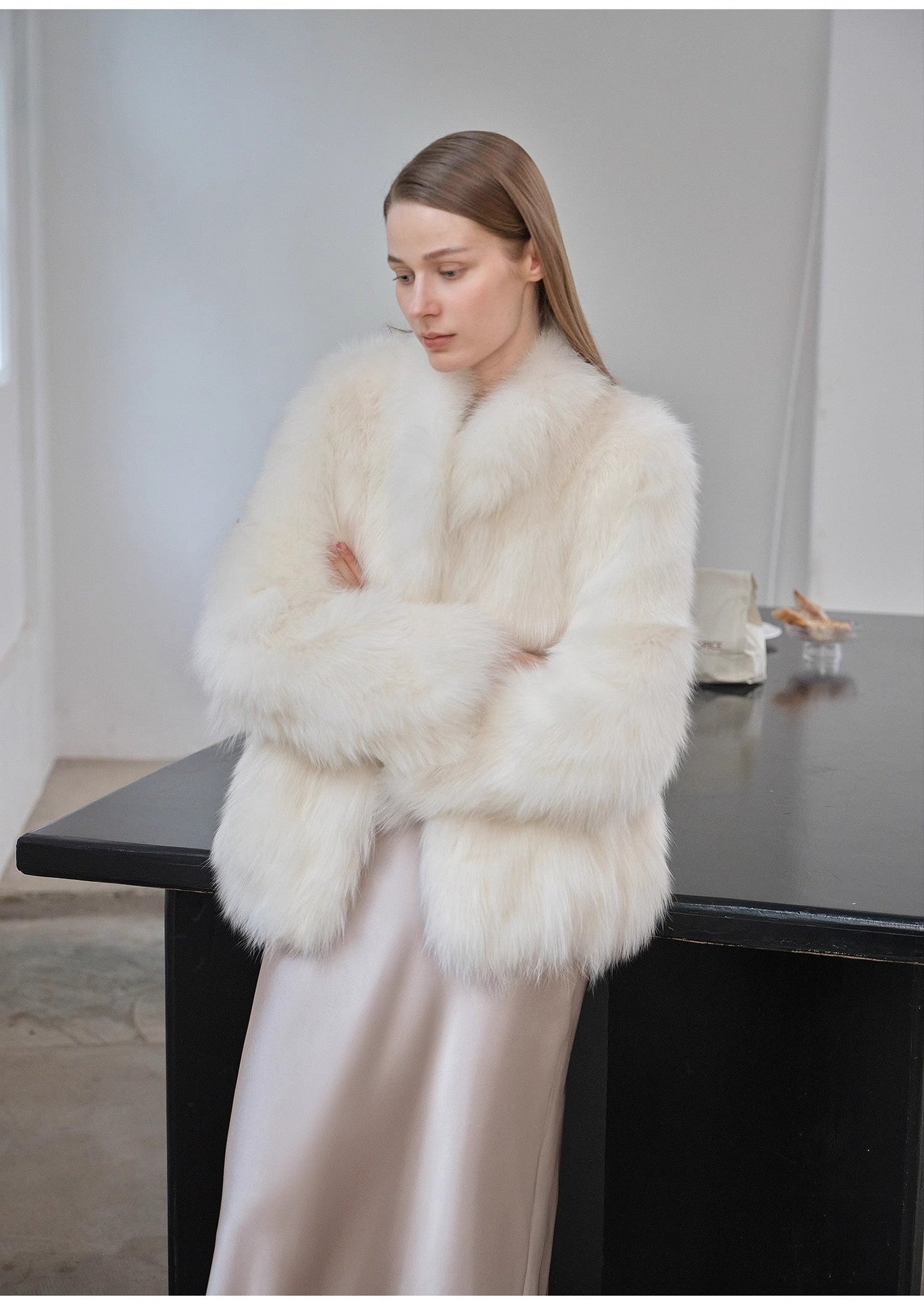 The Helsinki Muse — SAGAFURS Fox Fur Stand-Collar Coat