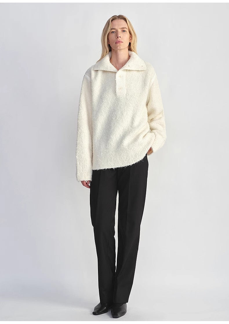 The Andean Polo — Alpaca Wool Blend Bouclé Knit