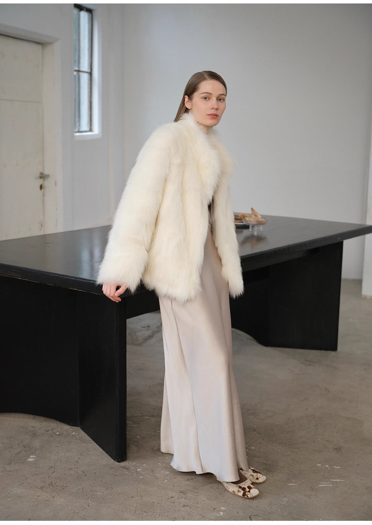 The Helsinki Muse — SAGAFURS Fox Fur Stand-Collar Coat