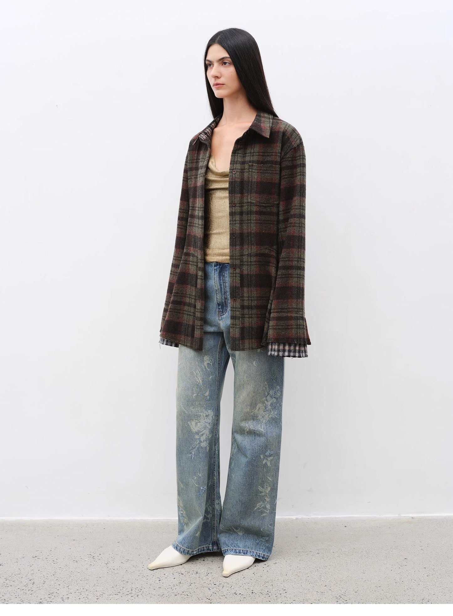Tall Illusion Wide-Leg Floor-Length Jeans