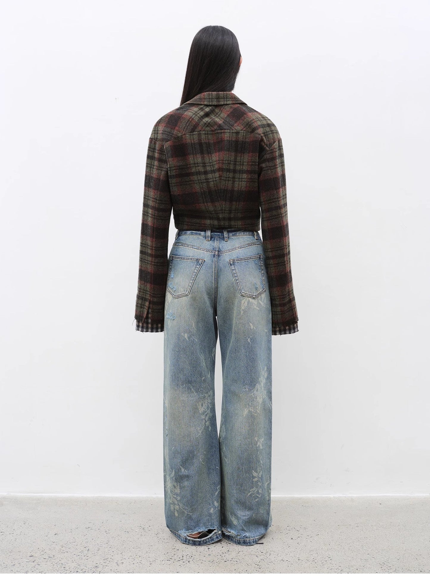 Tall Illusion Wide-Leg Floor-Length Jeans