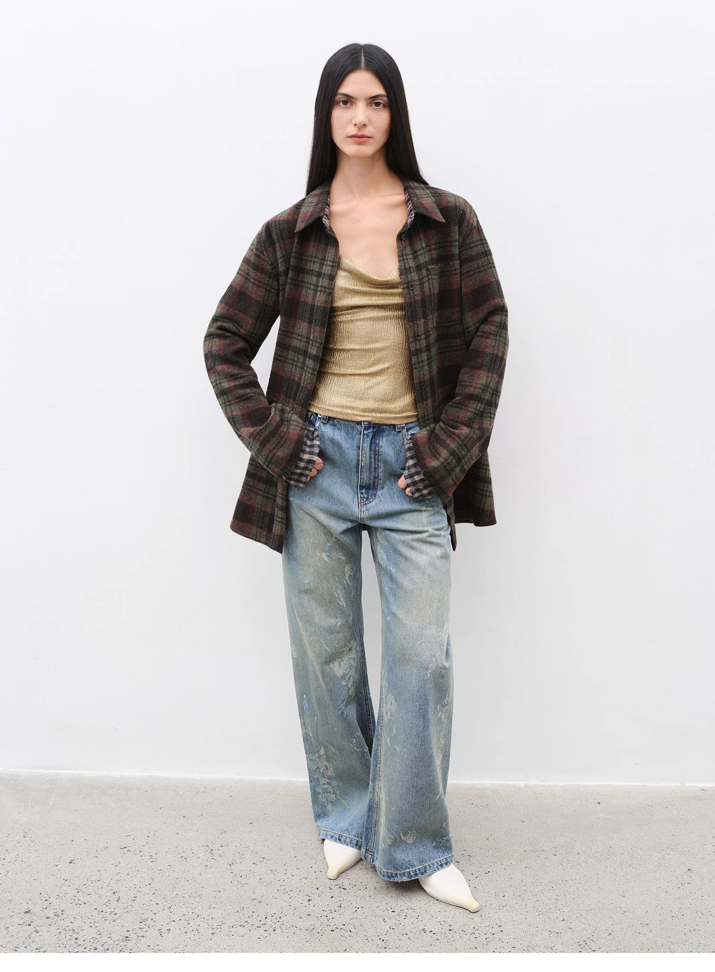 Tall Illusion Wide-Leg Floor-Length Jeans