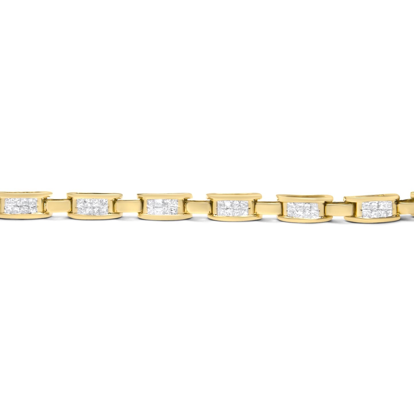 14K Yellow Gold 2.00 CTTW Princess-Cut Diamond “Links of Love” Bracelet