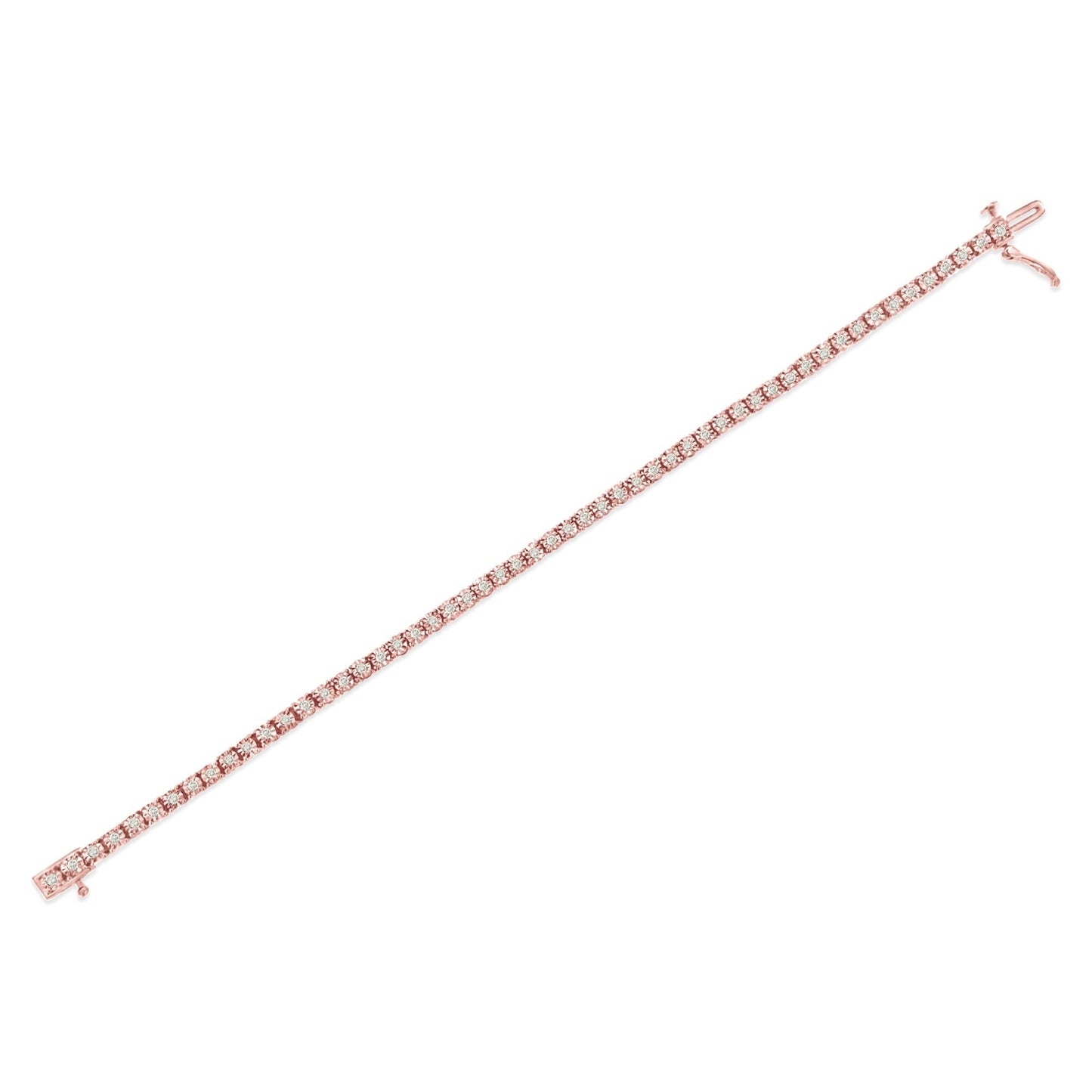 Vintage-Inspired Rose Cut Diamond Tennis Bracelet in Sterling Silver