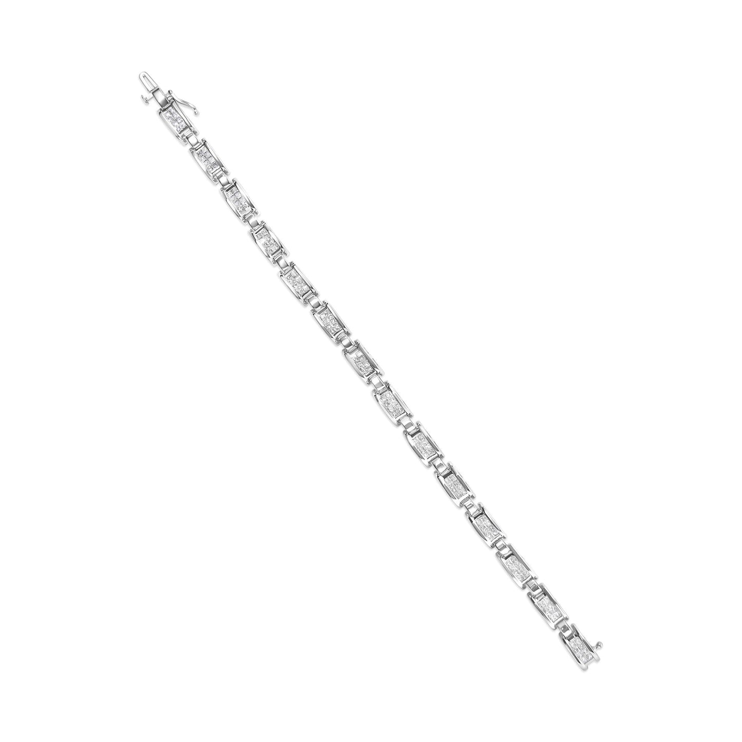 3.0 Carat Princess Cut Diamond Tennis Bracelet in 14K White Gold