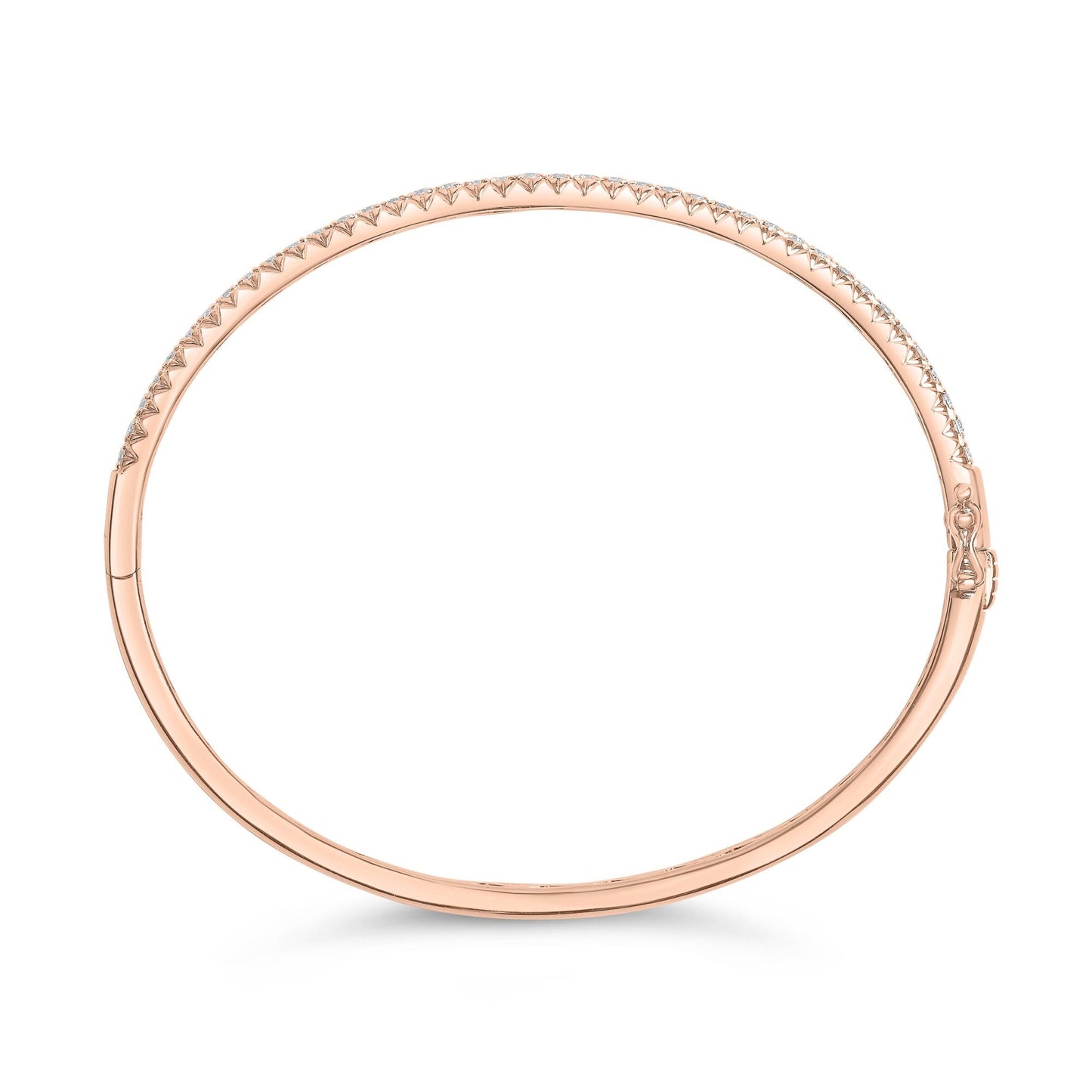 14K Rose Gold 1.00 CTW Half Eternity Diamond Bangle Bracelet