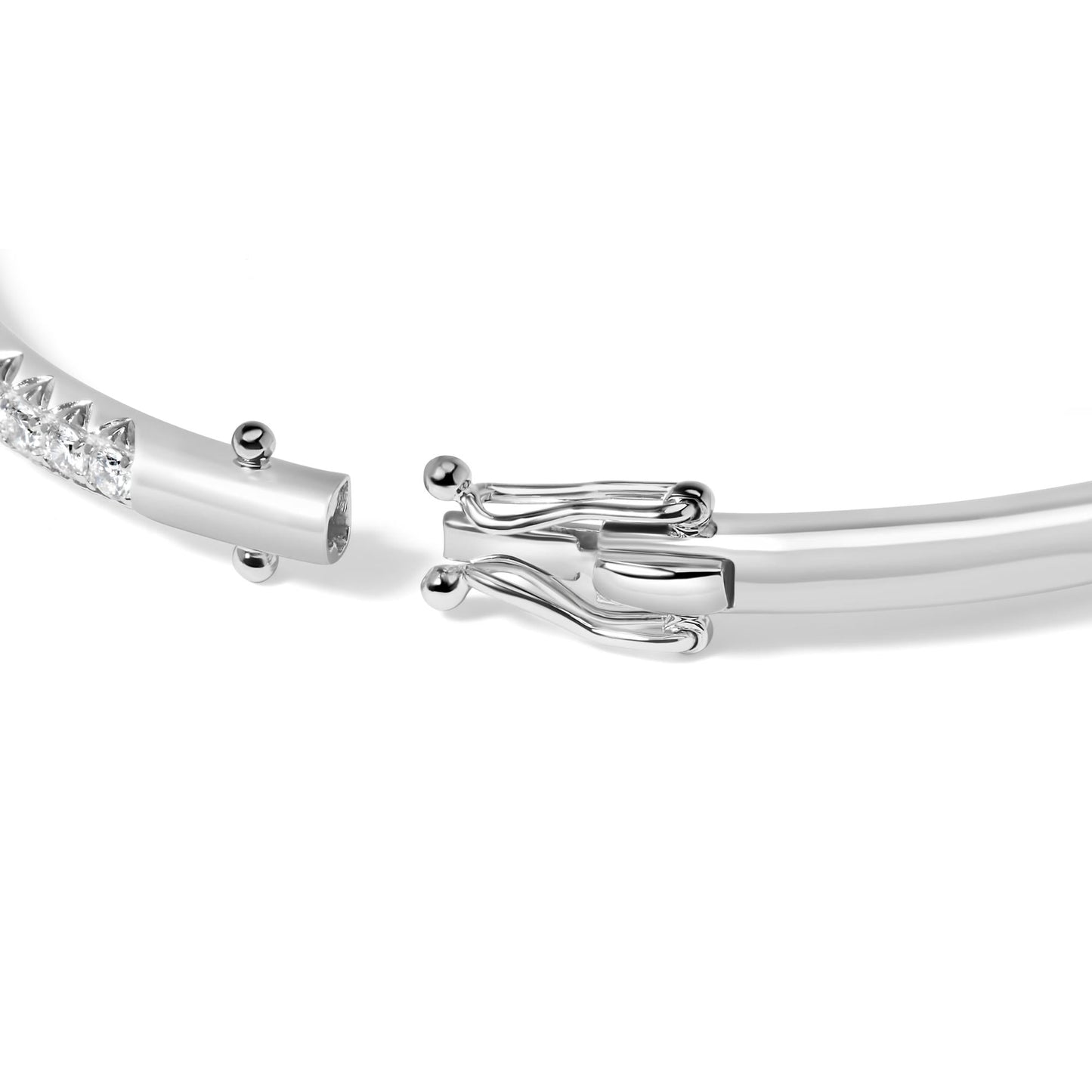14K Rose Gold 1.00 CTW Half Eternity Diamond Bangle Bracelet