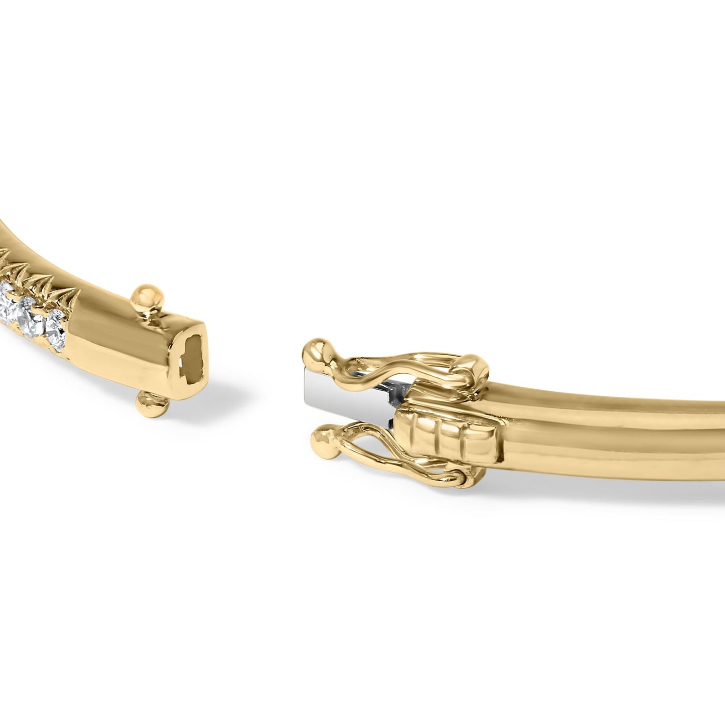 14K Rose Gold 1.00 CTW Half Eternity Diamond Bangle Bracelet