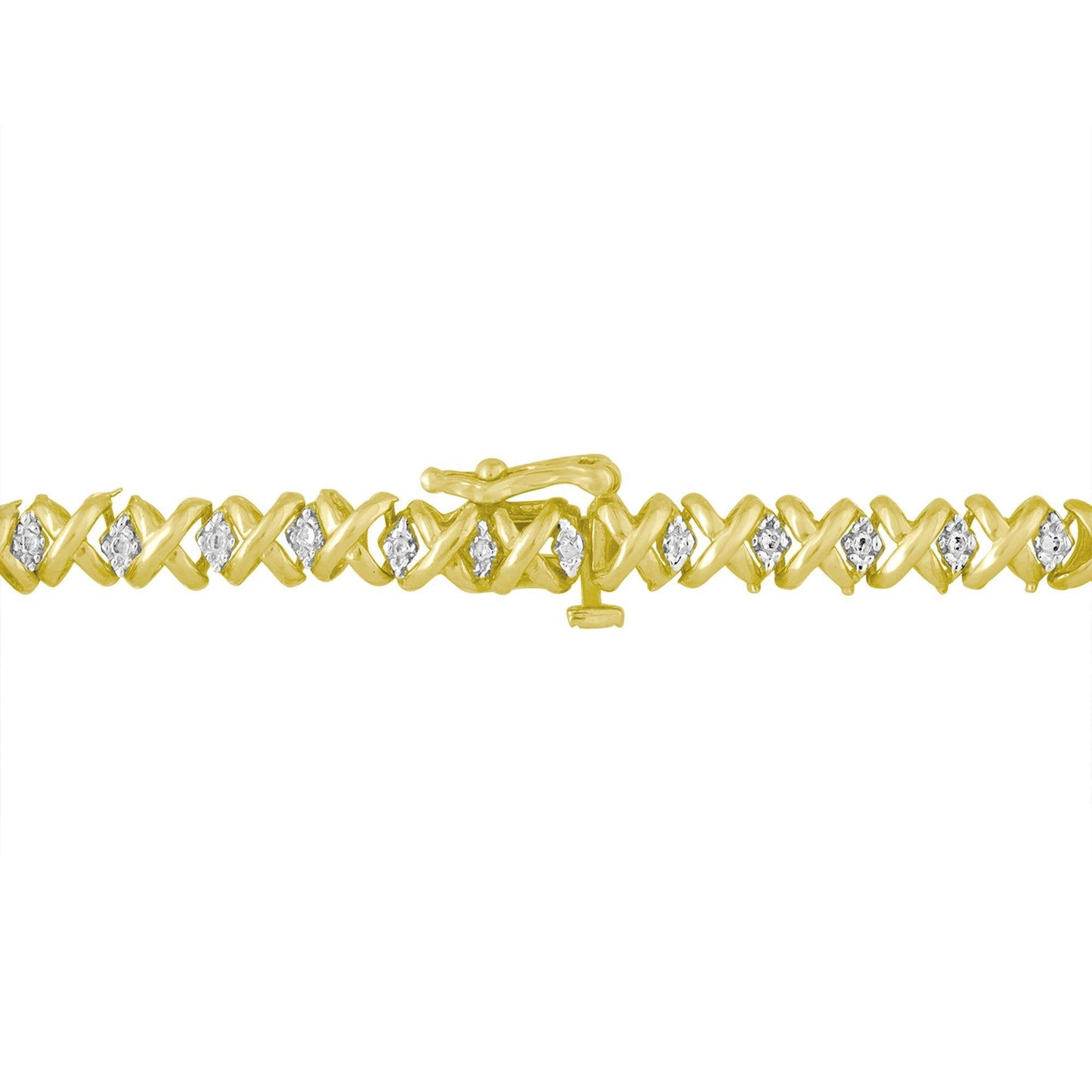 10K Yellow Gold Diamond Riviera Statement Necklace – 4.00 CTW