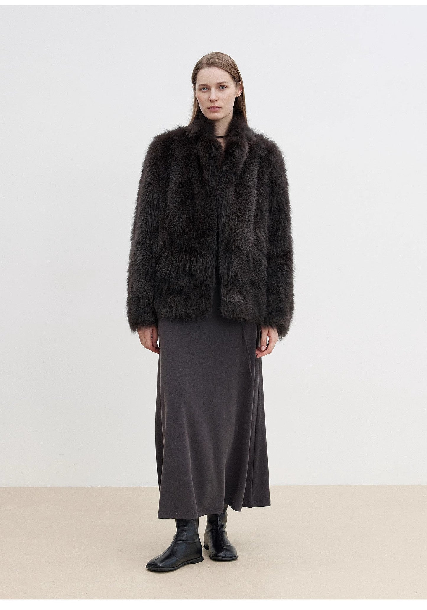 The Helsinki Muse — SAGAFURS Fox Fur Stand-Collar Coat