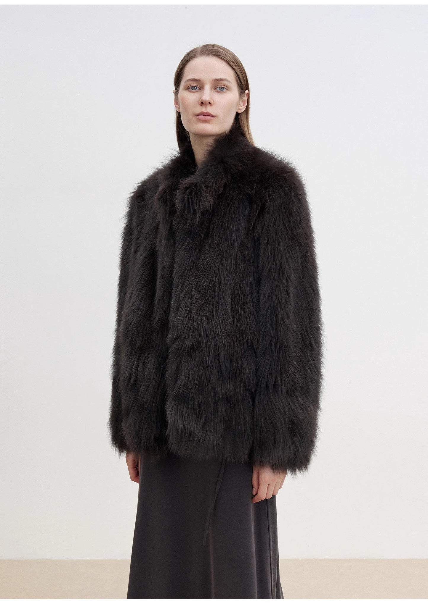 The Helsinki Muse — SAGAFURS Fox Fur Stand-Collar Coat