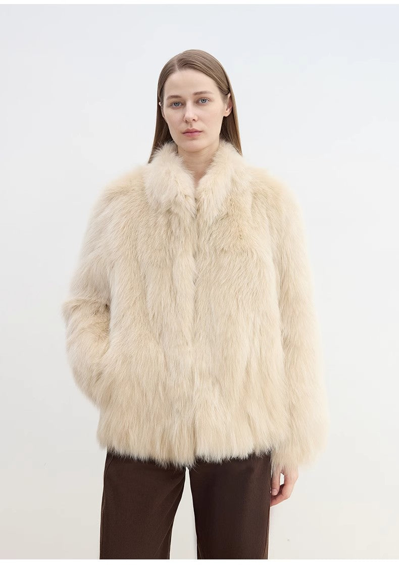 The Helsinki Muse — SAGAFURS Fox Fur Stand-Collar Coat