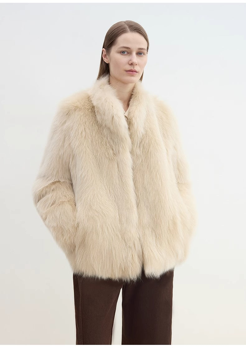The Helsinki Muse — SAGAFURS Fox Fur Stand-Collar Coat
