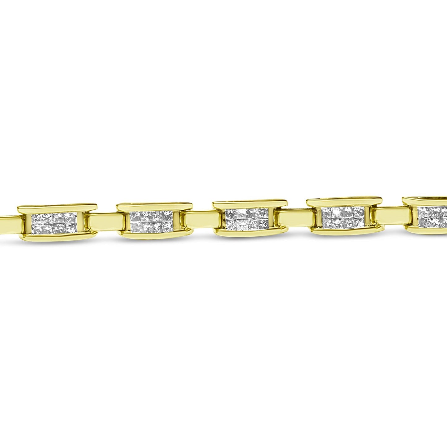 14K Yellow Gold 2.00 CTTW Princess-Cut Diamond “Links of Love” Bracelet