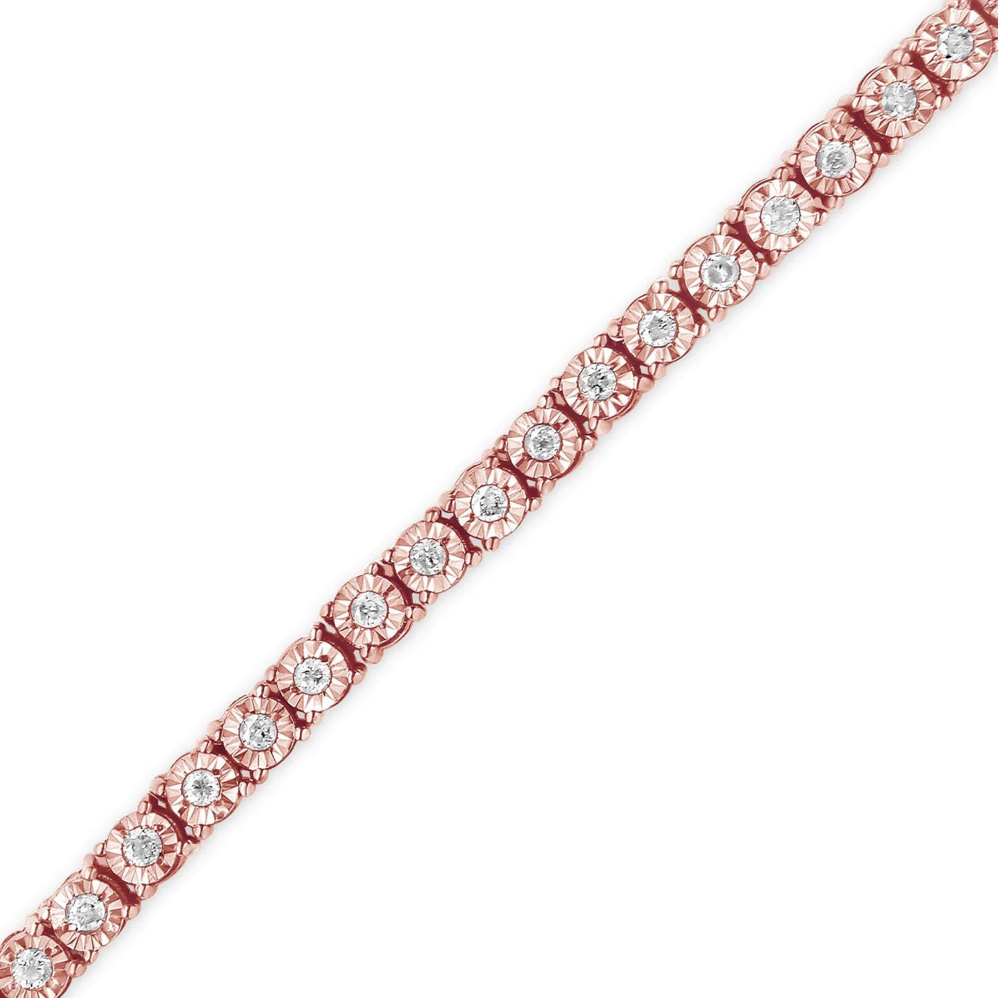 Vintage-Inspired Rose Cut Diamond Tennis Bracelet in Sterling Silver