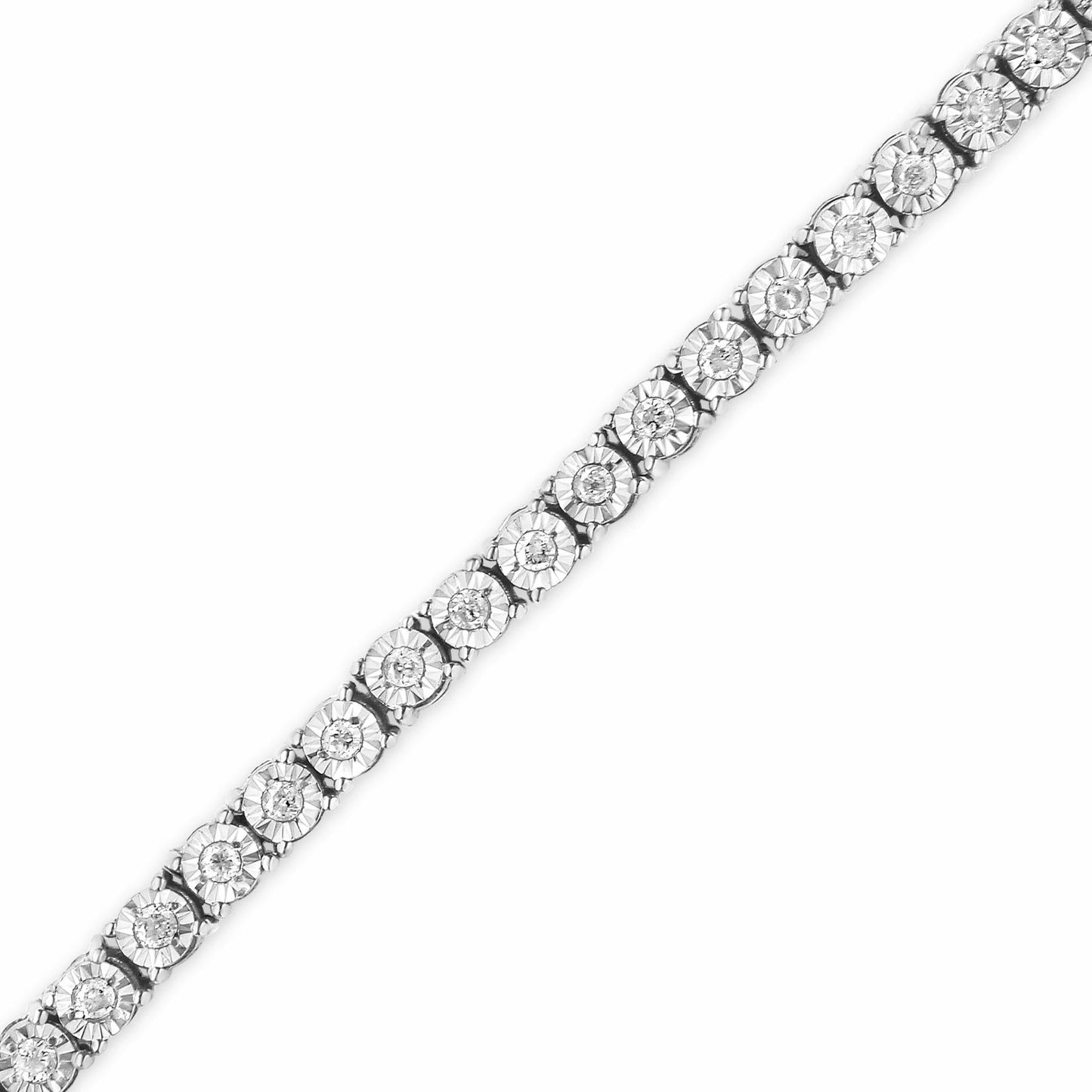 Vintage-Inspired Rose Cut Diamond Tennis Bracelet in Sterling Silver