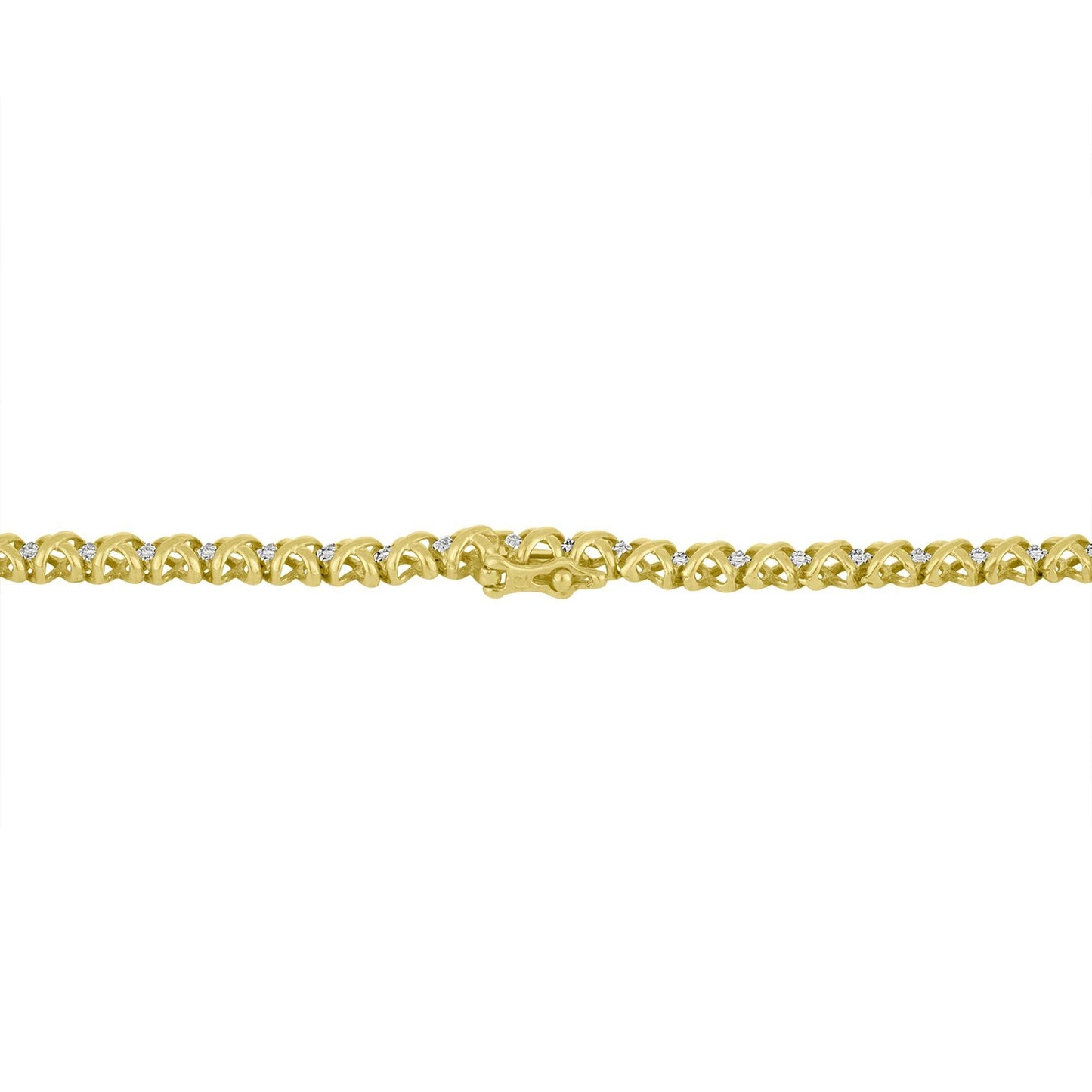 10K Yellow Gold Diamond Riviera Statement Necklace – 4.00 CTW