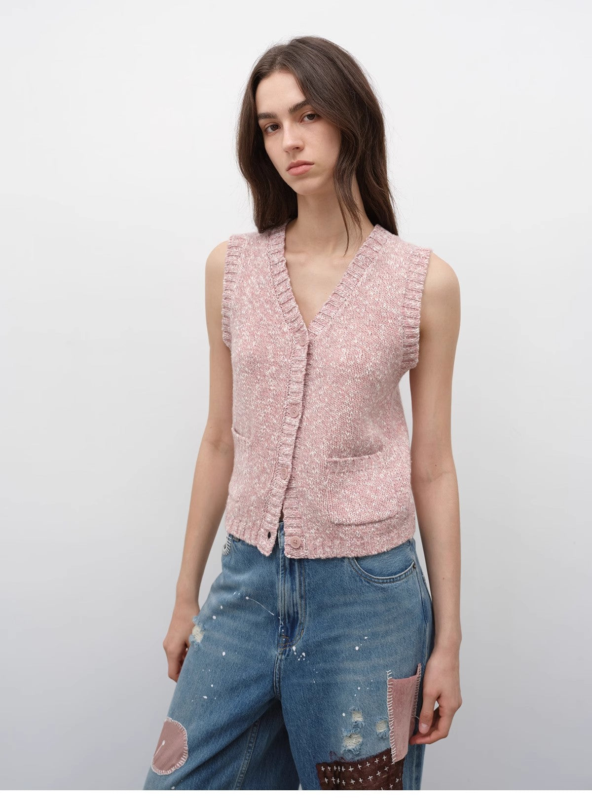 The Avenue Vest — Merino Wool & Xinjiang Cotton Color-Block Knit