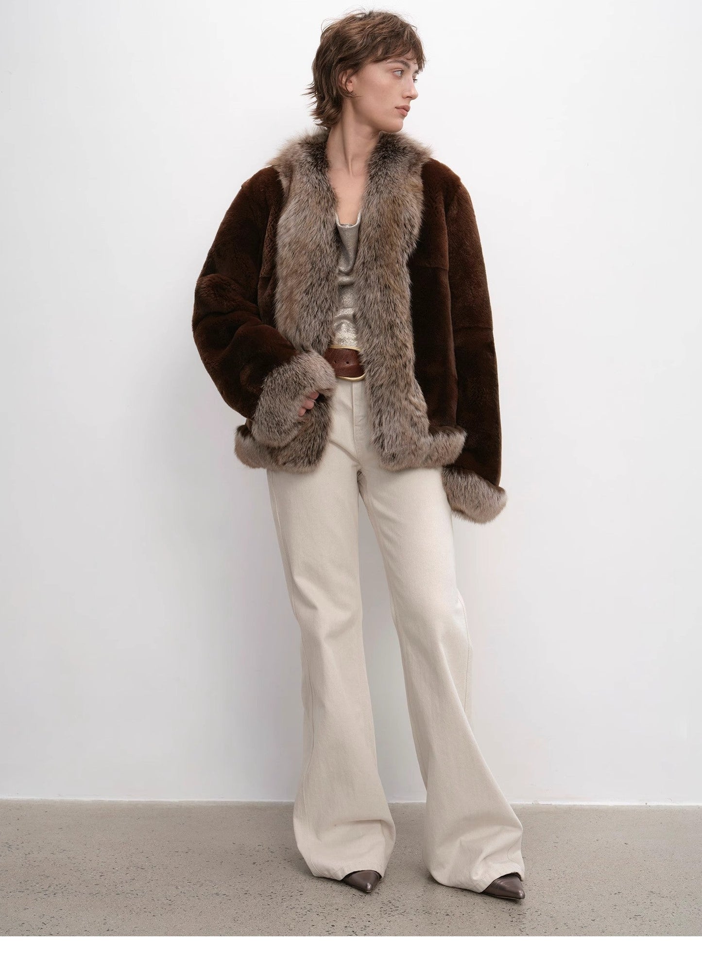The Deux Tones — French Rex Rabbit & Fox Fur Contrast Jacket