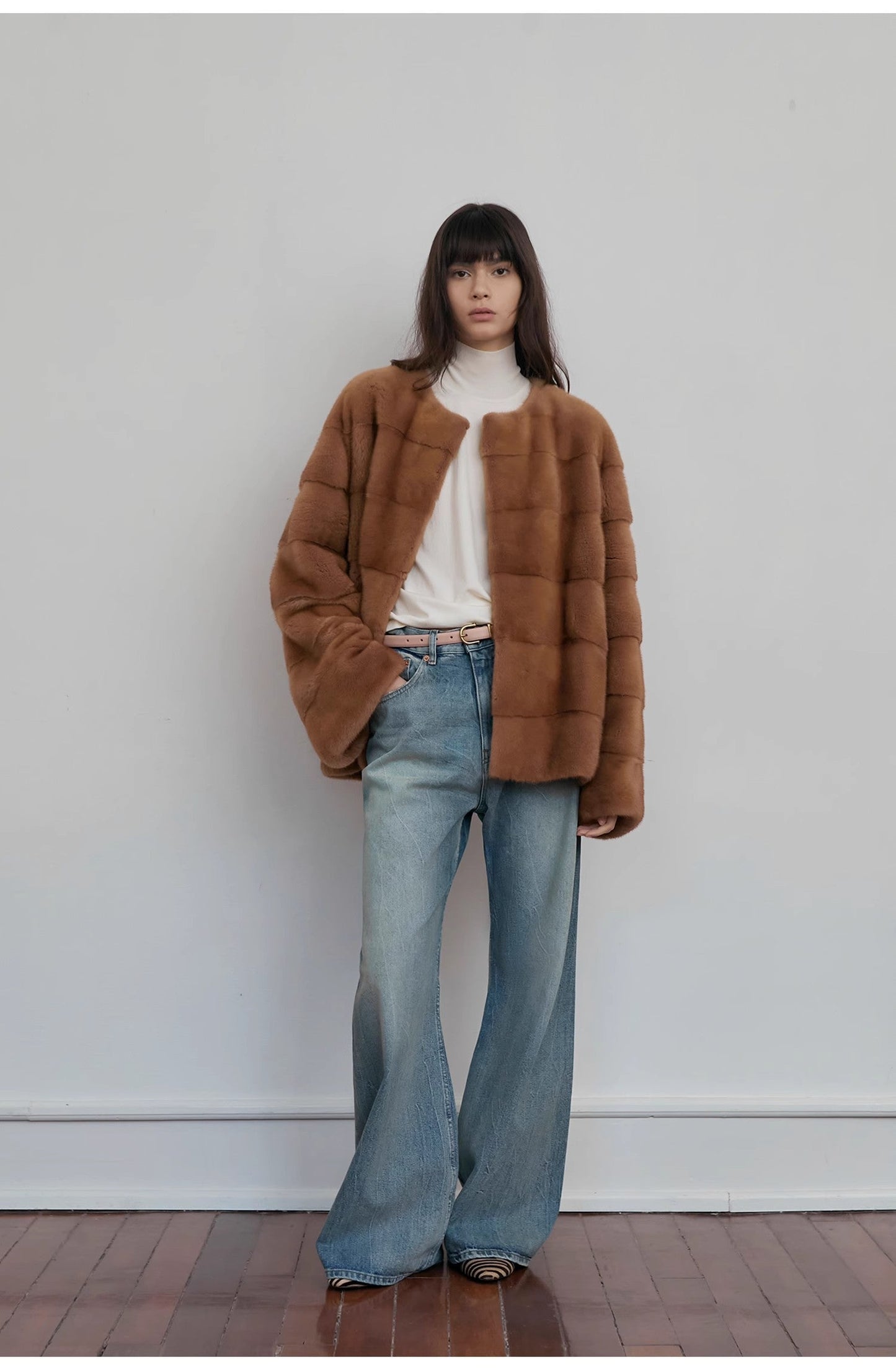Modern Deconstructed Chicken-Claw Wrinkled Wide-Leg Jeans