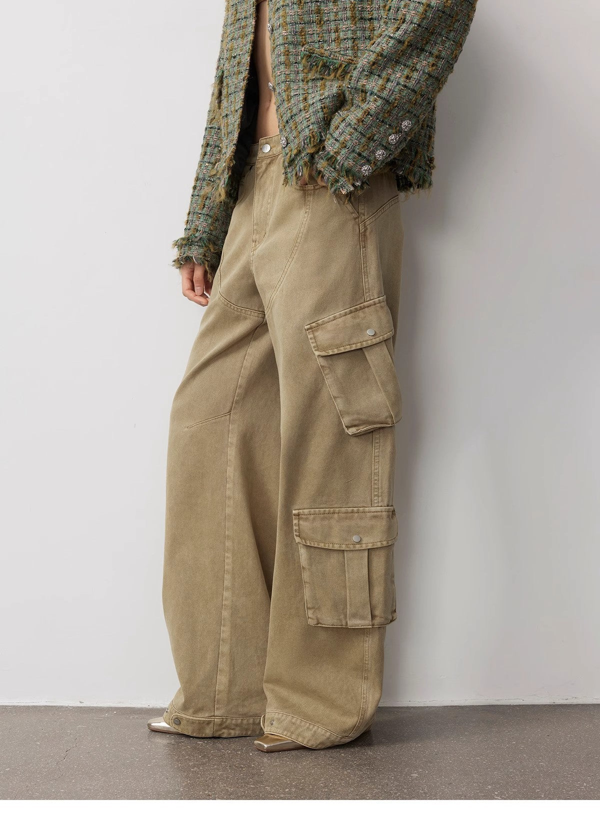 Loose Workwear Micro-Cocoon Wide-Leg Jeans