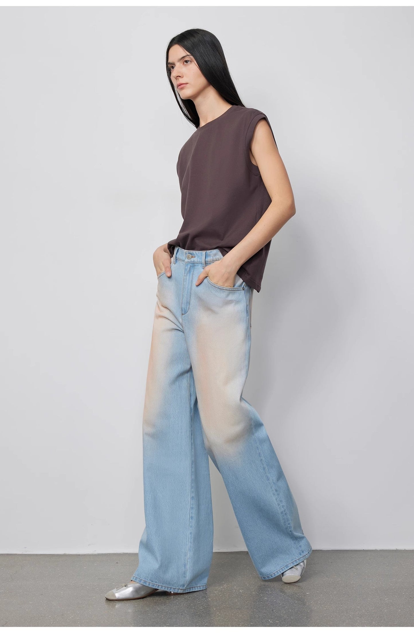 Luxury Low-Waist Wide-Leg Flared Jeans