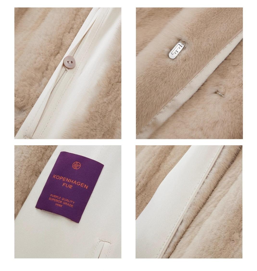 The Kopenhagen Violet — Velvet Whole Mink Stand-Collar Jacket