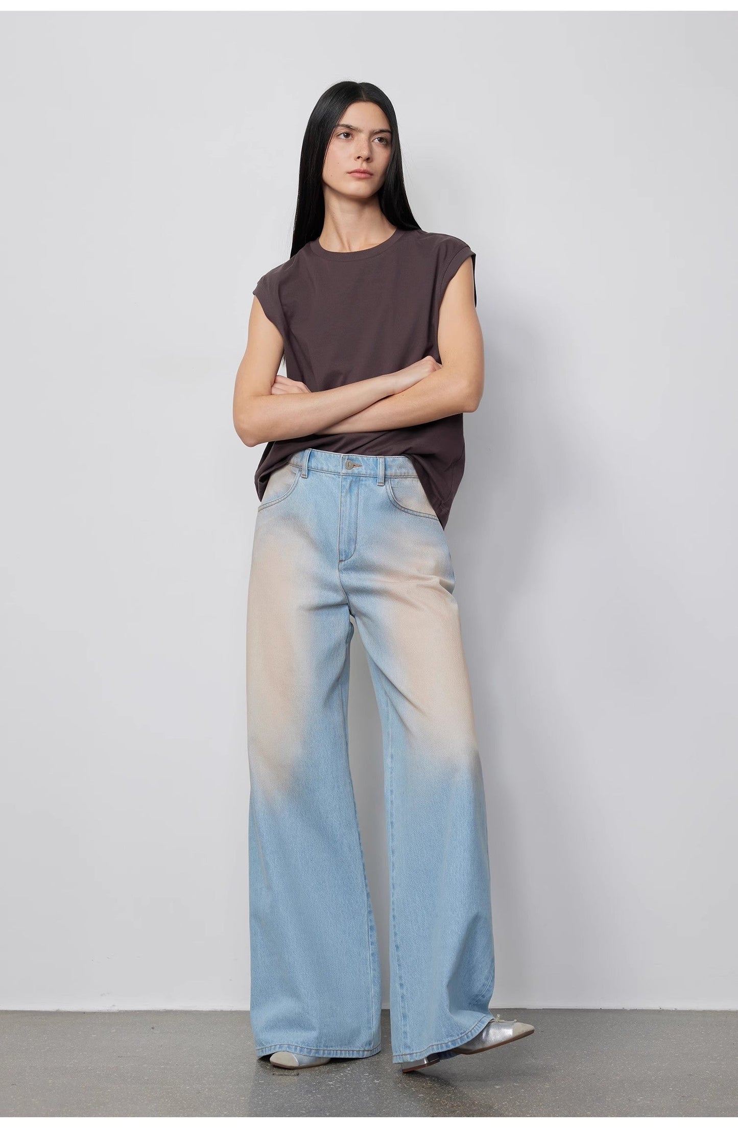 Luxury Low-Waist Wide-Leg Flared Jeans