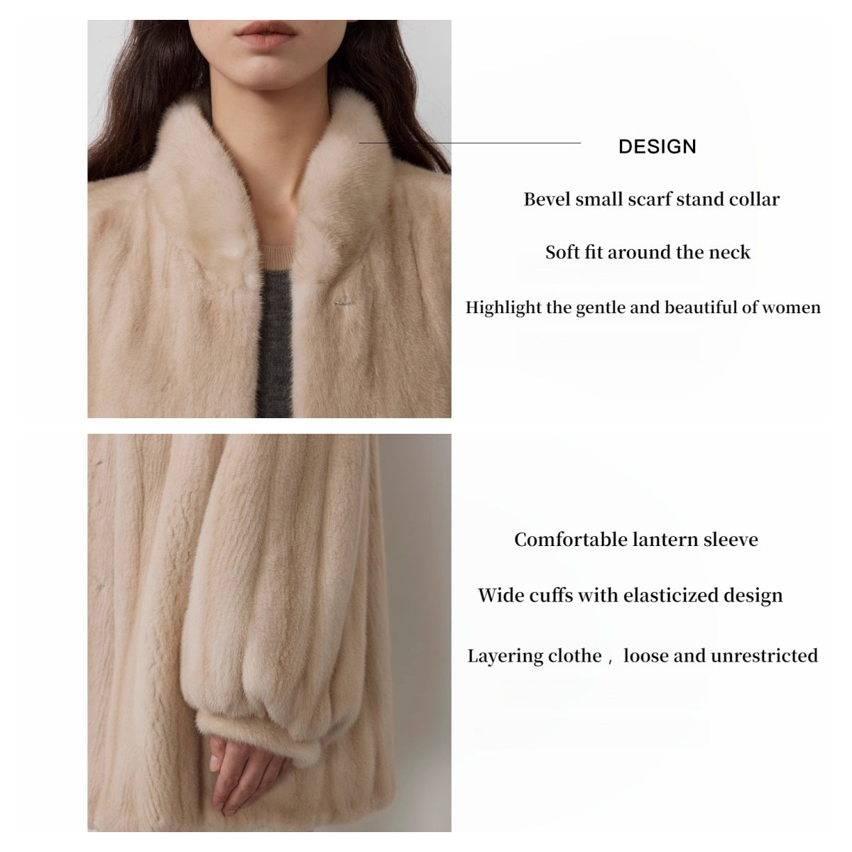 The Kopenhagen Violet — Velvet Whole Mink Stand-Collar Jacket