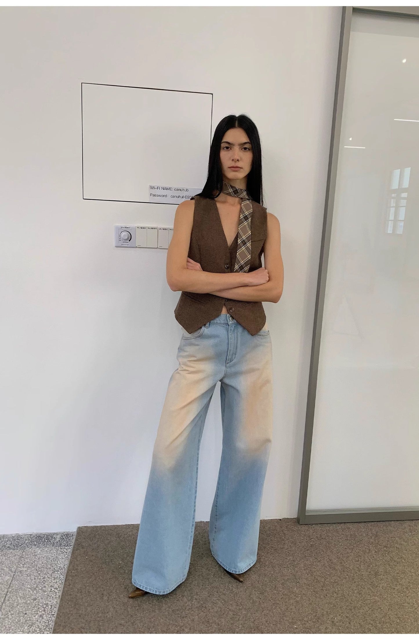 Luxury Low-Waist Wide-Leg Flared Jeans